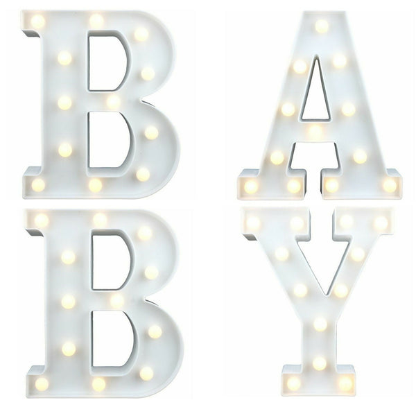 4 Pieces White LED Baby Letter Box Set