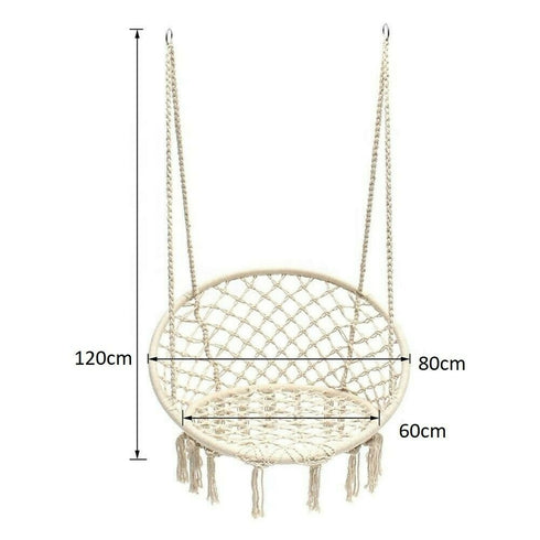 Indoor & Outdoor Modern Hammock Swing Lounge Chair Without Stand - Cream White