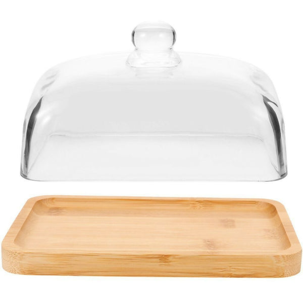 Bamboo Bread/Cake Tray with Acrylic Lid