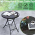 Compact Folding Outdoor Dining Table with Tempered Glass Top