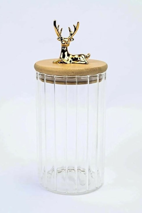 Glass Container With Wood Lid