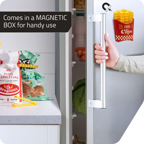 Fries Clips-12 French-Fries-Shaped Bag Clips to Seal Opened Food Packages