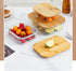 Rectangular Glass Food Storage Container Set with Sealed Bamboo Lids