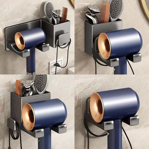 Aluminum Bathroom Hair Dryer Rack for Home