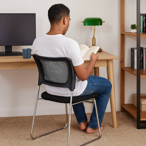 Compact Computer Chair - Breathable, Space-Saving