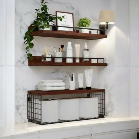 Brown-Black Bathroom Furniture Set