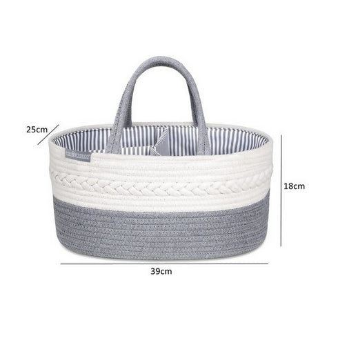 Cotton Rope Diaper Caddy Storage Basket