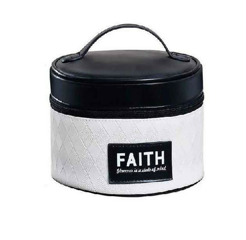 Diamond Texture Round Travel Case with Wide Handle