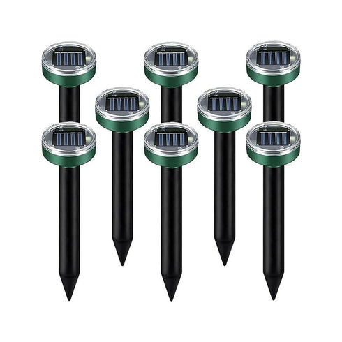 8Piece Ultrasonic Mole Repellent Solar Powered Gopher Repellent for Garden