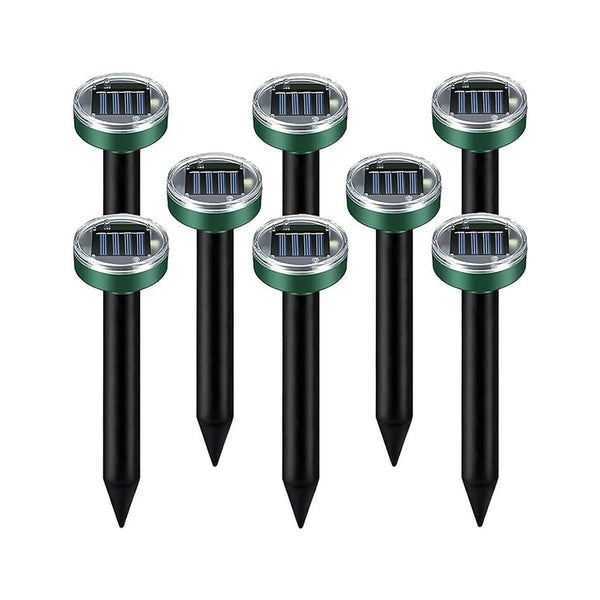 8Piece Ultrasonic Mole Repellent Solar Powered Gopher Repellent for Garden
