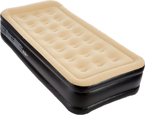 High Raised Airbed, Inflatable Single Air Mattress with Built-In Electric Pump