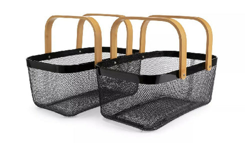 Rectangular Metal Fruit and Vegetable Shopping Basket