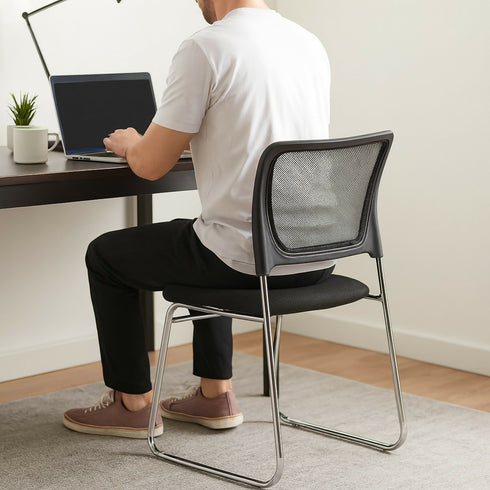 Compact Computer Chair - Breathable, Space-Saving