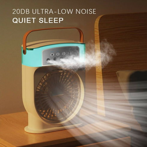 Portable Rechargeable Air Conditioner Fan, Mini Evaporative Air Cooler - White