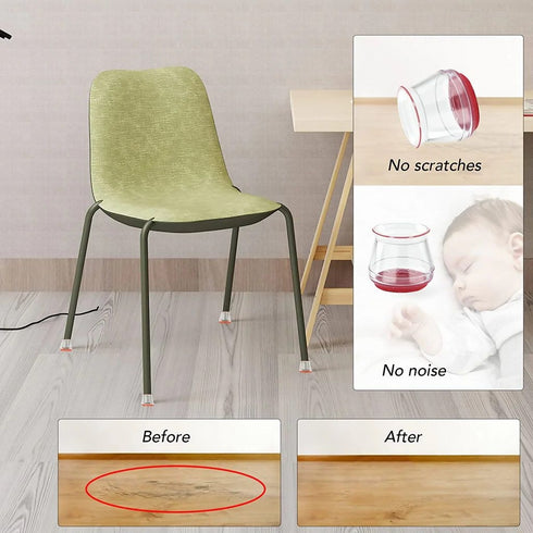 8 Pieces of Stretchable Universal-Fit Furniture Legs Slider & Floor Protectors