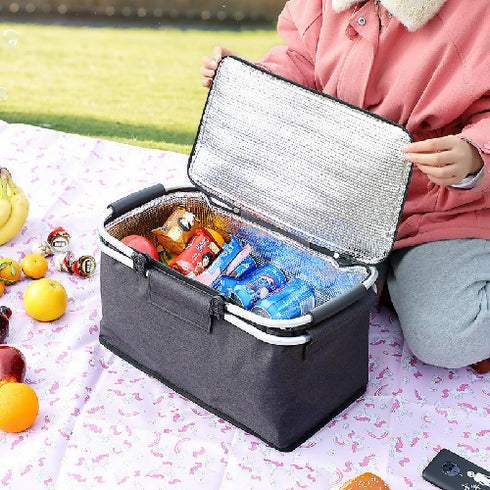 Foldable Cooler Bag Large Capacity Insulated Picnic Bag