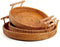 Round Rattan Basket Food Serving Basket Organizer
