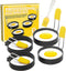Non-Stick Stainless Steel Frying Egg Ring Pastry Mould with Brush- 4 Piece