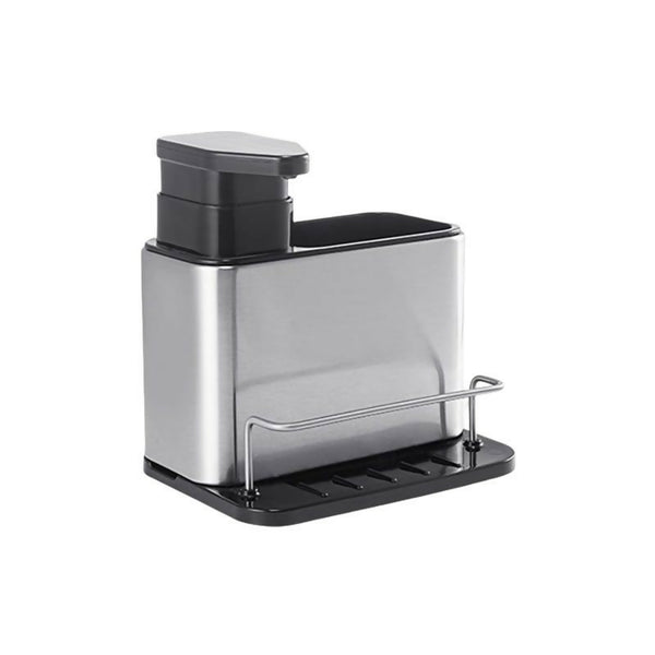 Stainless Steel Organiser With Soap Dispenser And Storage Compartment
