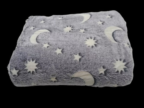 Magic Glow in The Dark Blanket -grey
