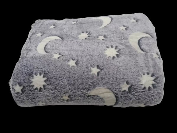 Magic Glow in The Dark Blanket -grey