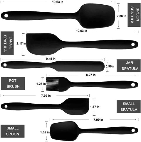 Set of 6 Silicone Kitchen Utensils For Baking/Mixing