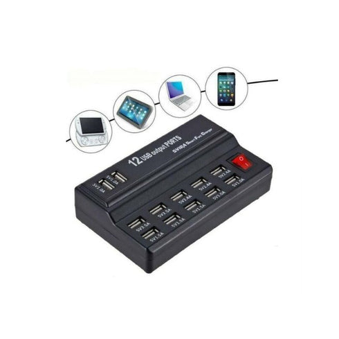 12 Multi Port Fast USB Charging Station