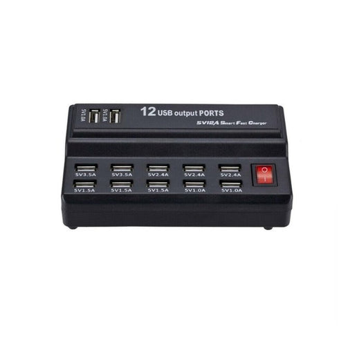 12 Multi Port Fast USB Charging Station