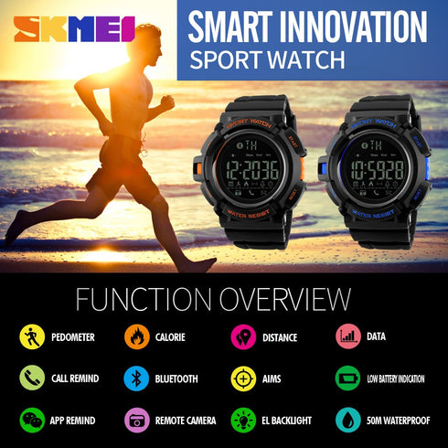 SKMEI 1245 Waterproof Alarm Bluetooth Sports Watch