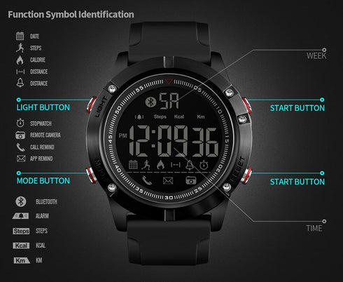 SKMEI 1425 Waterproof Alarm Bluetooth Sports Watch