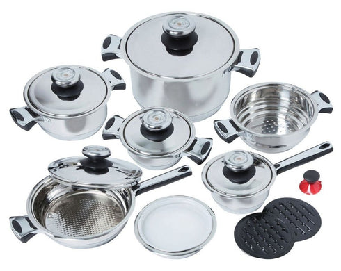 16 Piece Tommy Leopard Stainless Steel Cookware Set