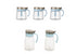 5Pcs of Kitchen Spice Glass Jar Storage Container Set