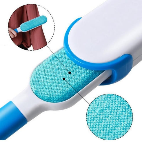 Reusable Pet Fur Remover With Self Cleaning Base - Blue