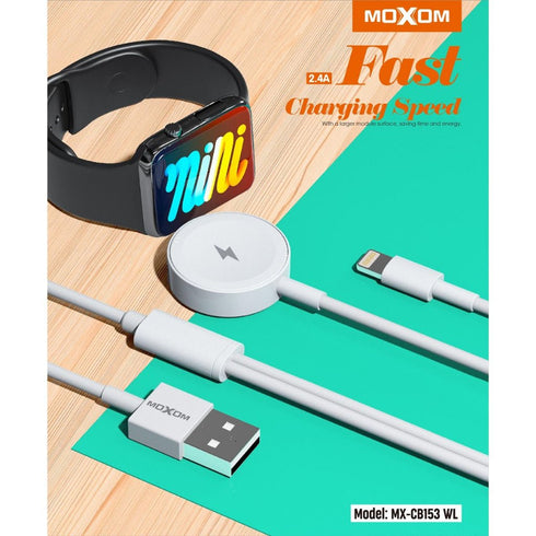 2 IN 1 Magnetic Watch Charger With Iphone Cable - MOXOM MX-CB153