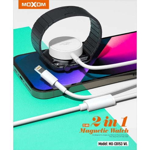 2 IN 1 Magnetic Watch Charger With Iphone Cable - MOXOM MX-CB153