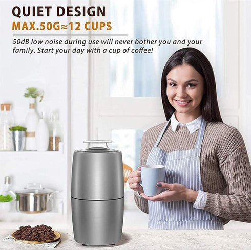 200W Portable Electric Stainless Steel Coffee and Spice Grinder