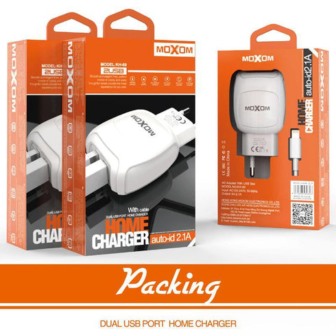 Moxom Fast Charger With cable 2USB- kh-69