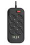 2500W SE6403 4 USB Ports Power Strip 3.4A With 6 AC Sockets