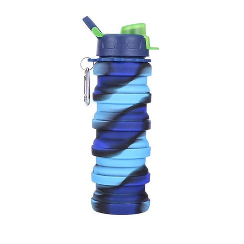 500ML Collapsible Silicone Travel Sport Water Bottle