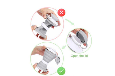 Foldable Travel Water Bottle - Grey