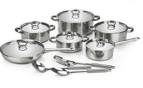 15 Piece Cookware Set With Stainless Steal Covers - Dolphin Princess