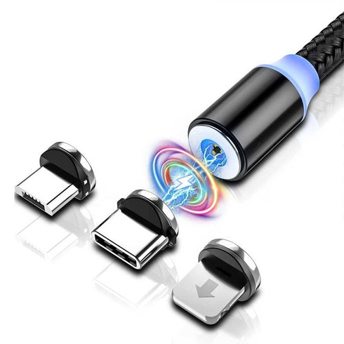 3 in 1 magnetic Charging Cable With Ios/ Micro/ Type-c pin