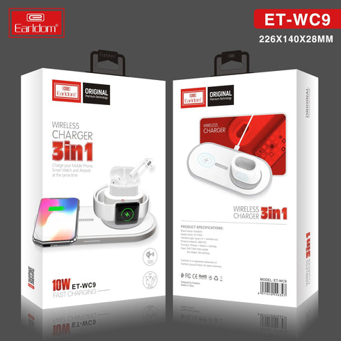 3 In 1 Wireless Fast Charger for iPhone, Apple Watch, AirPods