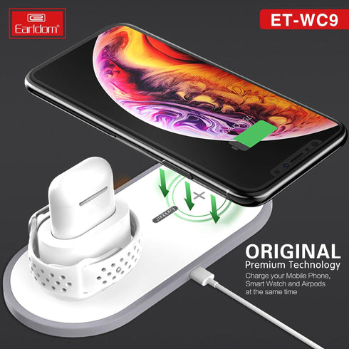 3 In 1 Wireless Fast Charger for iPhone, Apple Watch, AirPods