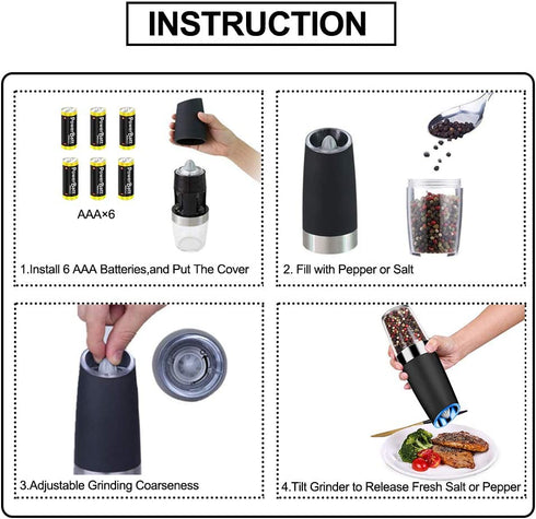 Gravity Electric Automatic Salt & Pepper Grinder