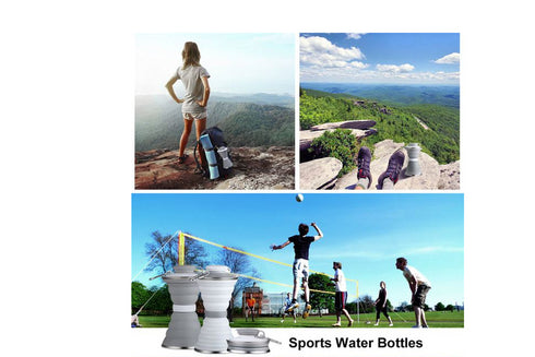 Foldable Travel Water Bottle - Grey