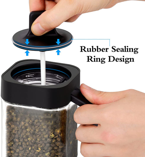 3PCs Glass Spice Jar Set With Spoons & Lids