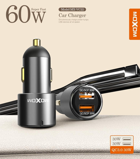 60w car charger MX VC 22