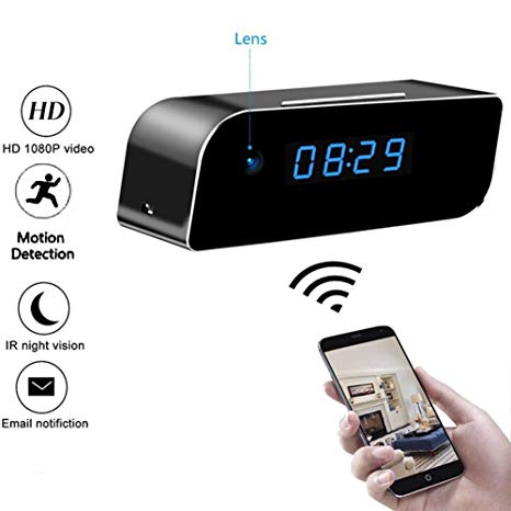 Wireless Mini Wifi Clock Camera View it from Mobile