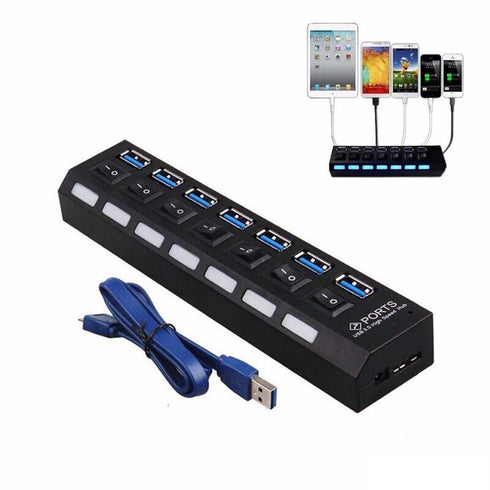 7 Ports USB 3.0 Hub with Independent Switch - WooTech Online Shopping